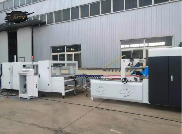 Automatic corrugation cardboard folder gluer with PP strapping bundling box packing machine